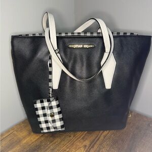 Christian Siriano Black Tote with White Accents